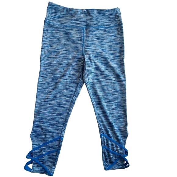 Vogo Cropped Leggings Size M blues & purples, midrise, comfortable & flattering - Picture 1 of 11